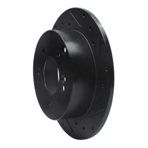 Kia Rondo Brake Rotor (1) - Rear Right - R1 Concepts - Drilled & Slotted - Black - `07-`12